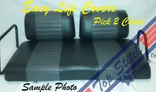 QUILT Vinyl CLUB CAR DS Golf Cart Custom Front Seat Covers Set Staple On DIY