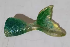 Handmade Acrylic Mermaid Tail (Green Sparkly) Approximately 3 inches