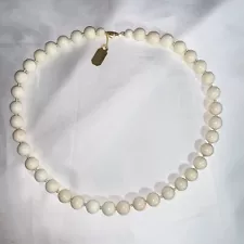 ANTIQUE new old stock CREAMY WHITE angel skin NATURAL CORAL necklace 14k gold