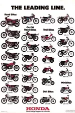 1975 Honda Motorcycle Lineup Sales Ad | 24x36 inch POSTER | vintage classic