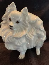 Vintage porceline White Pomeranian figure