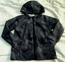 Boy's Black Camo Raincoat/Jacket All in Motion Size XS 4-5