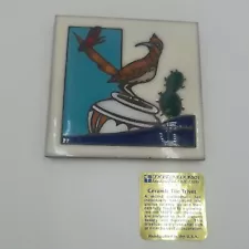 Masterworks Handcrafted Art Tiles, William T. Zivic Western Artist, Road Runner