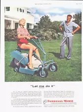 Vintage Fairbanks Morse Riding Lawn Mower 1955 Print Ad Chicago Ill Man Cave Den