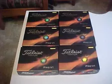 NEW 2023 2024 6 DOZEN (72 GOLF BALLS) TITLEIST YELLOW PRO V1 GOLF BALLS NO LOGOS