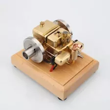 3.2cc Water-Cooled Double-Cylinder Gas Engine Model with Wooden Base