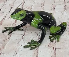 Limited Edition Bronze Frog Statue Colorful Handcrafted Sculpture for Patio Sale