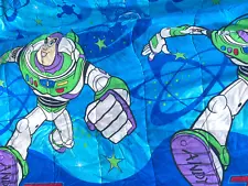 Twin Comforter Blanket Disney Toy Story Reversible Buzz Lightyear Woody Vtg 90s