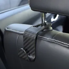 2× Carbon Fiber Black Auto Back Seat Headrest Hooks Storage Clip Car Accessories (For: 2010 BMW 528i)