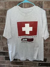 Vintage 1995 Subway Sandwiches Switzerland Grand Opening Promotional T-Shirt