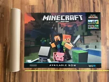 MINECRAFT NINTENDO Wii U Edition Display Poster Sign 26"x36" Banner Promo