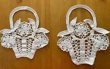 2 Beautiful Handmade Crocheted Flower Basket Design For Decorating Or Pockets