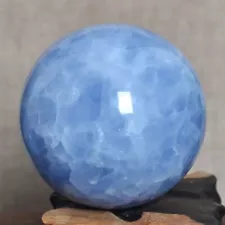 8cm natural blue celestine Crystal Sphere Ball from Madagascar for sale