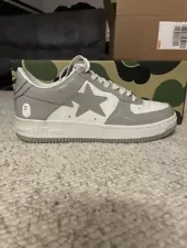 Bathing Ape BapeSta Grey and White Patent Leather - Size 9 - (CHEAP)