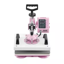 VEVOR Heat Press Machine 12x10inch Heat Transfer Machine for T-Shirts Press Pink