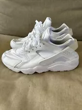 Size 11.5 Men's Nike Air Huarache Triple White Sneakers DD1068-102 EUC