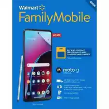 Walmart Family Mobile Motorola Moto G Stylus 4G 2022 Blue Prepaid Smartphone New