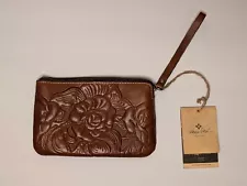 Patricia Nash Handbag Brown Leather With Floraal Design