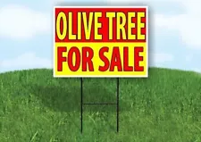 OLVIE TREE FOR SALE RED YELLOW Plastic Yard Sign ROAD SIGN with Stand