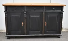 Painted Pine Three Door Sideboard, Reproduction.