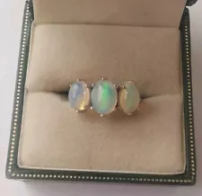 Sterling Silver Opal Ring, Size M. R75H