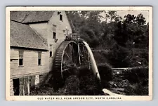 Bryson City NC-North Carolina, Old Water Mill, Antique, Vintage Postcard