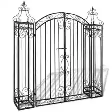 Garden Gate Ornamental Fence Gate with Bolt Hinge Trellis Wrought Iron vidaXL