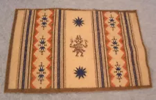 Antique 1890's American Tobacco Co Dancing Navajo Indian Felt Miniature Rug