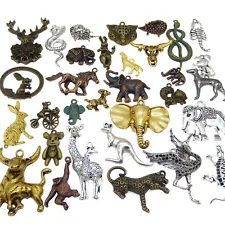 Lot of 20 Vintage Metal Alloy Animals Pendants Mixed Kinds Jewelry Findings DIY