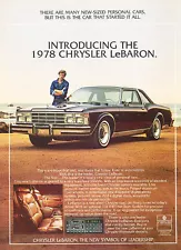 1978 Chrysler LeBaron coupe - black - Classic Vintage Advertisement Ad PE95