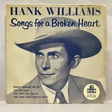 Hank Williams Songs For A Broken Heart 7" Vinyl EP Original UK Import