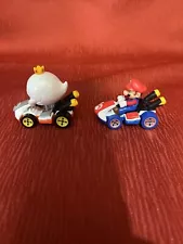 Hot Wheels King Boo Ghost & Mario cars from Super Mario Kart Rainbow Road Track