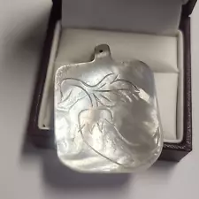 Etched Mother of Pearl Pendant for Necklace Pepper Plant