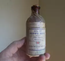 ANTIQUE EARLY 1900 OIL OF POPPY SEED MEYER BROS ST.LOUIS MEDICINE BOTTLE