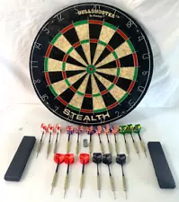 Bullshooter Stealth 18” Regulation Size Bristle Dart Board Arachnid w/18 Darts