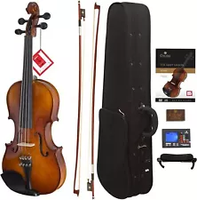 Cecilio Violin For Kids & Adults, Beginners Violins Kit, 3/4 - Natural Varnish--