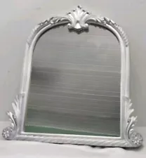 ONE Elegant Silver Vanity Desk Mirror Wood/Resin? 10x7.5" Mirror, 12x11" Frame