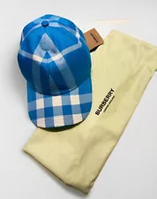 NWT Burberry Vivid Blue Check Cap On Sale