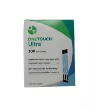 100 One Touch Ultra Blue Diabetic Blood Glucose Test Strips With Delica 2/2025