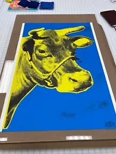 Andy Warhol Cow 12 - yellow/blue print, Signed Ltd.ed series 30x20in - 1971 NYC