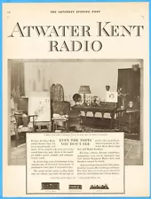 1925 Atwater Kent Philadelphia PA Radio Set Console Receiver Harrison Fisher Ad