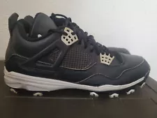 807710 010 Nike Baseball Cleats Jordan 4 Retro Metal Oreo Rare Sz 11