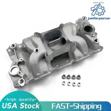 Aluminum Dual Plane Intake Manifold for SBC Small Block Chevy 350 400 1955-1995 (For: 1976 Chevrolet Malibu)