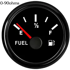 52MM Fuel Level Gauge 0-90 ohms for Car Truck Marine UTV Black 12V/24V USA STOCK