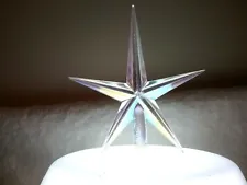 Large Clear Iridescent Aurora Star for Ceramic Christmas Tree Topper