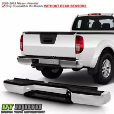 For 2005-2019 Nissan Frontier Chrome Steel Rear step Bumper w/o Sensor Holes