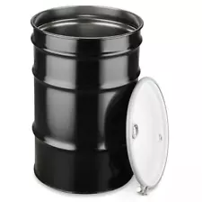 30 Gallon Unlined Steel Drum - New Bare Drum for UDS $mөkԑr, Closed Head, Black