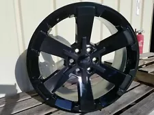 fits Chevy Midnight Edit. 22" Gloss Black Wheels Silverado Rims Rally 5662 CK162