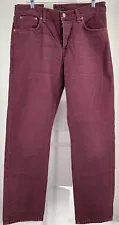 Nudie Jeans Co Mens 36x34 Sleepy Sixten Burgundy Button Fly Jeans 113304 NWT