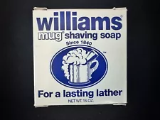 Williams Mug Shaving Soap 1.75 oz Lasting Lather Discontinued New Open Box